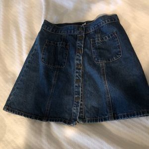Denim button down skirt